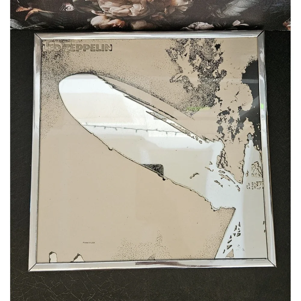 RARE Led Zeppelin Mirror Wall Art - Vintage Barry Imhoff - 12x12in - Made In USA